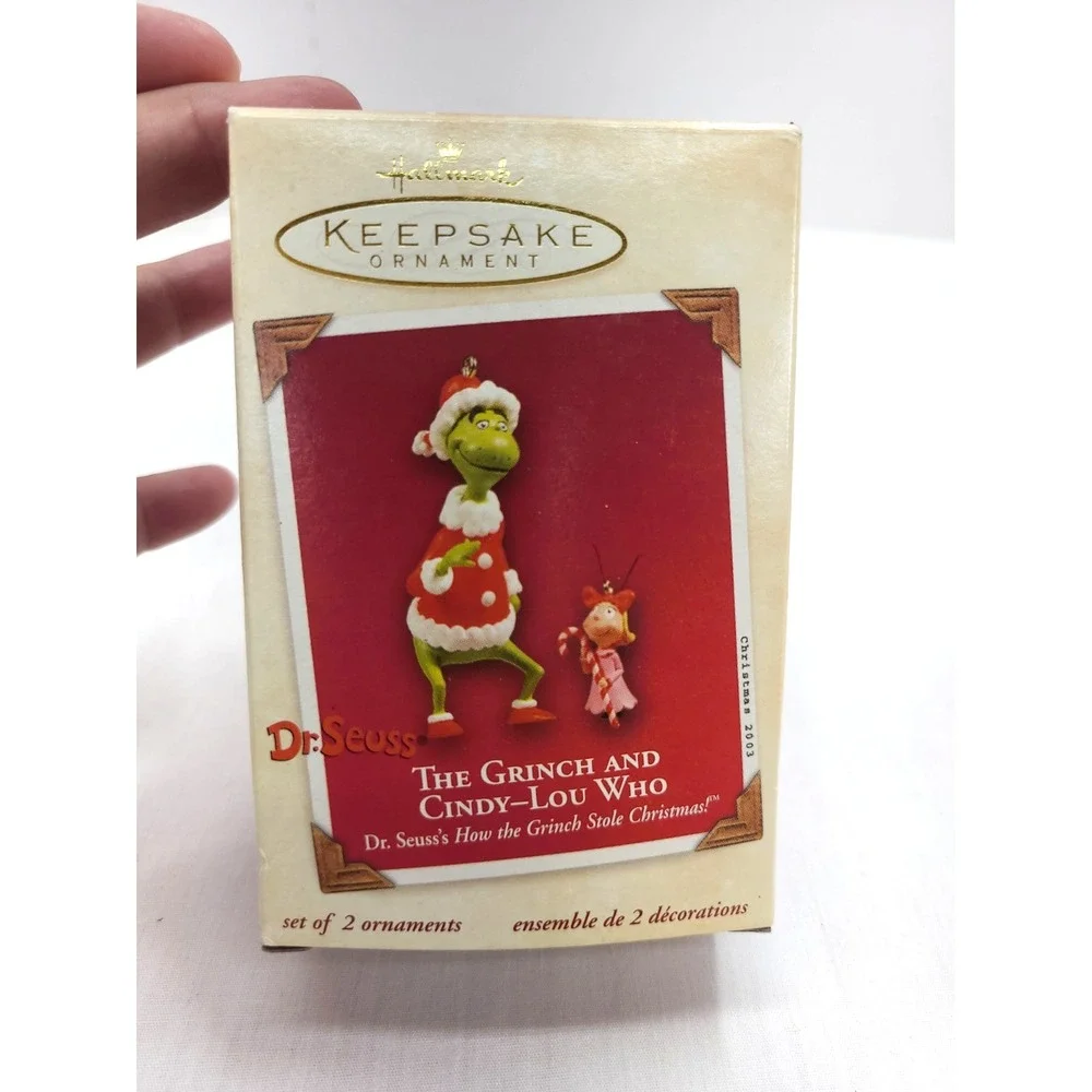 2003 Hallmark Keepsake Ornament The Grinch & Cindy-Lou Who Dr Seuss Original Box